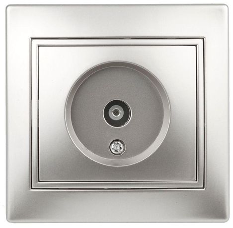 Розетка телевизионная одиночная TV СП Plano 1-301-03 IP20 алюм. Intro Б0030078 ЭРА