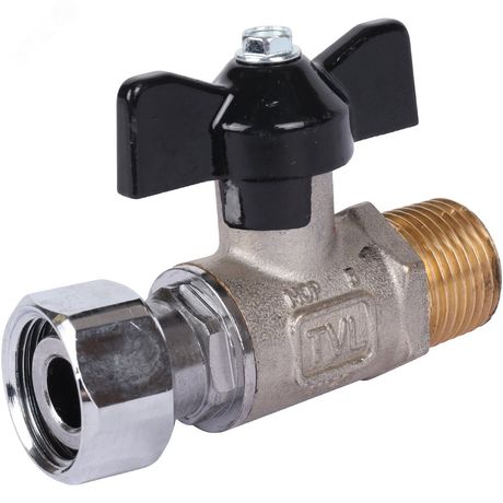 Кран шаровой с накидной гайкой, НР/накидная гайка, ручка бабочка 1/2x1/2 - SVB-1009-000015 STOUT RG0090IMMBCII6