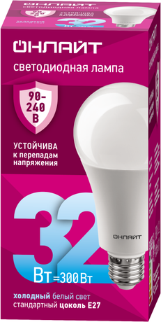 Лампа светодиодная 90 410 OLL-A70-32-230-6.5K-E27 (PRO 90-240 В) | 90410 ОНЛАЙТ Navigator