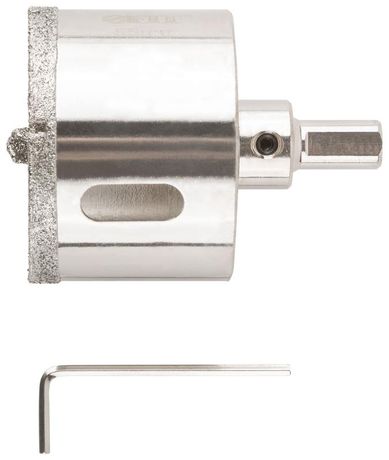 Коронка кольцевая по керамограниту, камню и кафелю алмазная с центровочным сверлом 55х70 мм - 16222 РОС