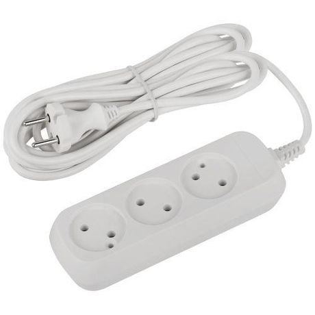 Удлинитель электрический ЭРА UDL-10-350 Greenline 3 розетки без заземления 5м ПВС 2x0.75мм2 | Б0065073