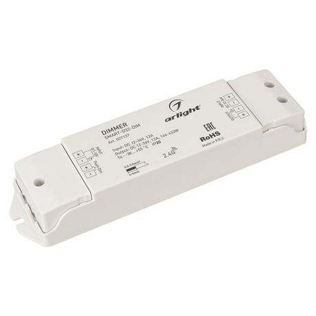 Пластик 5 лет) - 027137 Диммер SMART-D32-DIM (12-36V 12A 0/1-10V) (ARL IP20 Arlight