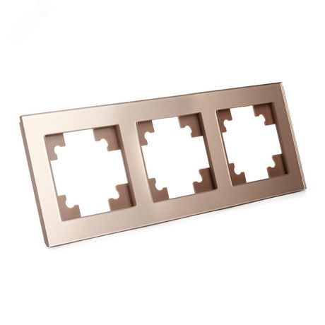 Рамка горизонтальная 3-местная, серия Катрин, GFR00-7003-02, шампань | 39529 STEKKER FERON
