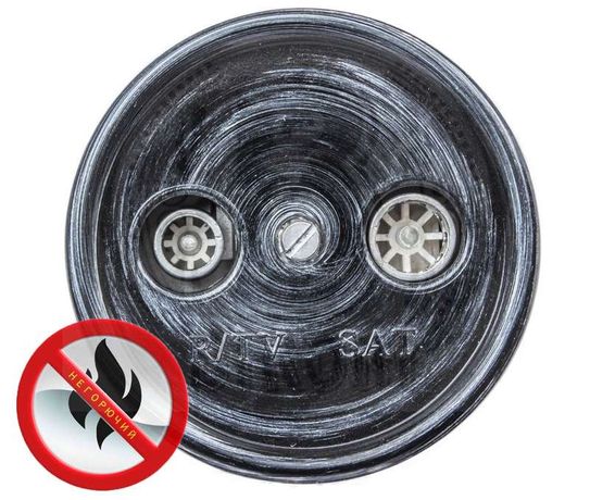 Розетка телевизионная оконечная TV/R/SAT 1-м ОП Лизетта 10А IP20 ретро ABS-пластик серебр. век Bironi B1-305-11