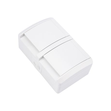 Блок горизонтальный 2 розетки (керамика) INDUSTRIAL IP54 с заземлением, о/у, белый | KR-78-0803 Kranz