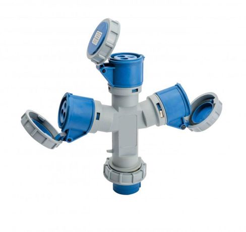 Адаптер трехлучевой 2Р+РЕ 16А 250В IP67 АП-103 | 26292DEK DEKraft APC