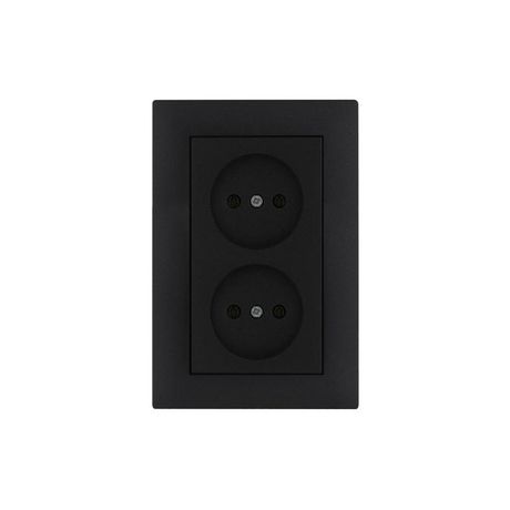 Розетка 2-я Karea RIZZ STAR без заземл. чер. Makel 88054017