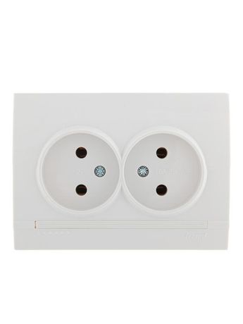 Розетка 2-м СП Deriy 16А IP20 без заземл. керамика бел./бел. LEZARD 702-0202-128