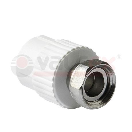 Муфта комбинированная 25x3/4' ВР накидная гайка, полипропиленовая PPR белая - 10139025 VALFEX 00000008786