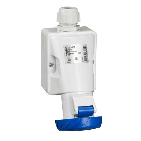 Розетка кабельная 16А 2Р+Е IР67 на поверхности 220В ШЭ - 83154 APC