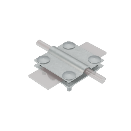 Соединитель крестообразный для прутка 5-8мм и полосы шириной до 30мм. Две пластины. Тремодиффузионное цинкование - 2XS-D5-8-B30 TD КМ-Профиль MA0002