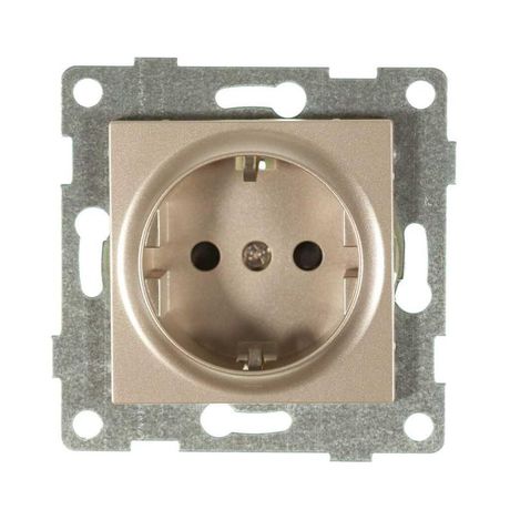 Механизм розетки 1-местн. с/з СП Ugra 16А IP20 250В шампань GUSI С11Р3-027