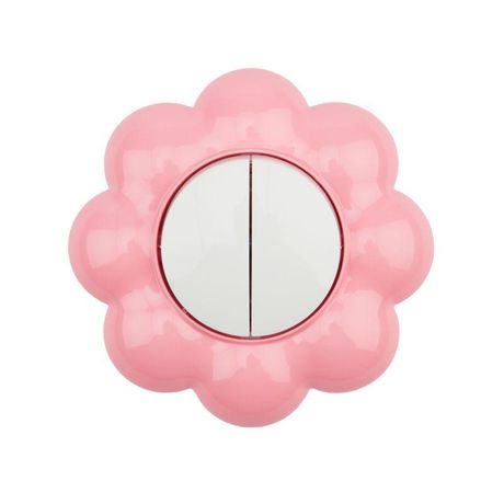 Выключатель двухклавишный HAPPY Цветок скрытой установки, белый/розовый | KR-78-0624 Kranz