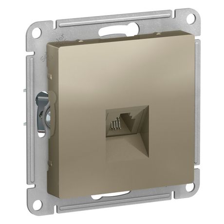 Механизм розетки телефонной 1-м СП ATLAS DESIGN RJ11 шампань SchE ATN000581 APC