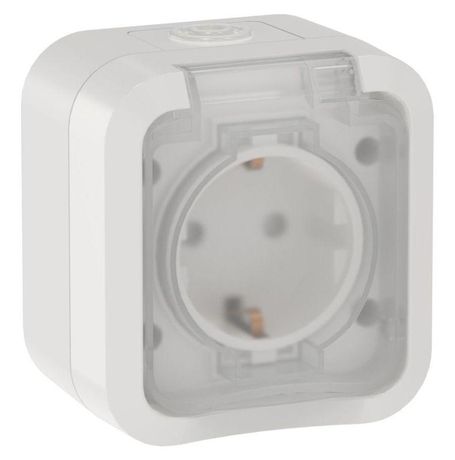 Розетка 1-м ОП TORS TS320 16А IP55 с заземл. крышкой бел. IEK TS-R16-16-55-K01