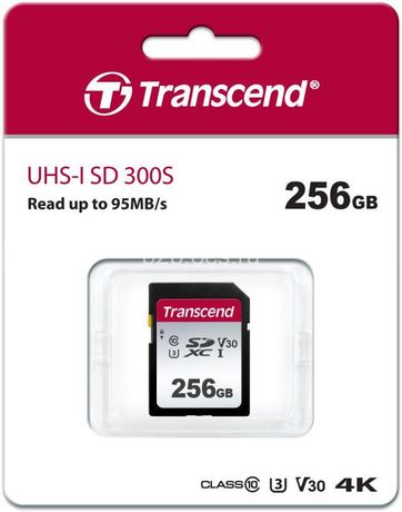 Карта памяти TS256GSDC300S 256GB SDXC Class 10 UHS-I U3 R95 W45MB/s Transcend 1000521798