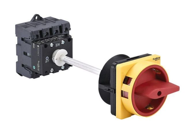 КРАСНОЙ ВЫНОСНОЙ РУКОЯТКОЙ НА ДИН-РЕЙКЕ/ПЛАТЕ С ЗАМКОМ - MSD63440R ВЫКЛЮЧАТЕЛЬ-РАЗЪЕДИНИТЕЛЬ 4P 63A IP20 APC