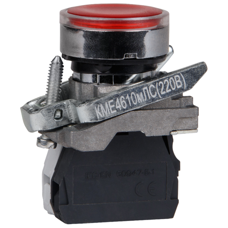 Кнопка КМЕ4510мЛС-24В-белый-1но+0нз-цилиндр-индикатор-IP54| 275182 | КЭАЗ