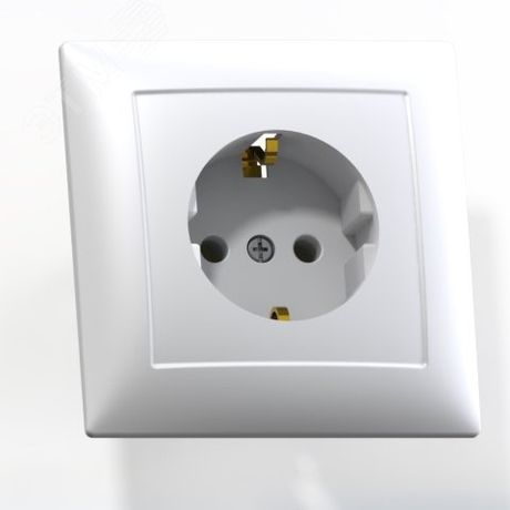 Розетка 1-м СП Селена РС16-370 16А IP20 с заземл. бел. Кунцево 8111