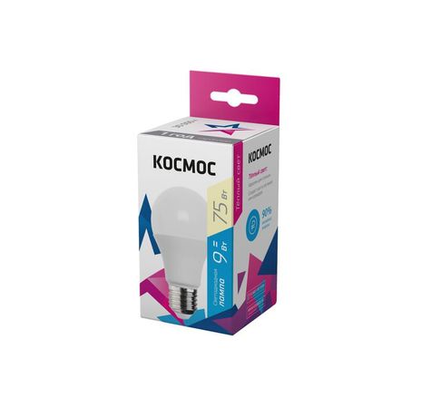 Лампа светодиодная LED 9Вт 220В Е27 D55х98 3000К теплый 720 лм A55 Космос - LkecLED9wA55E2730