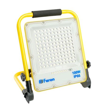 Прожектор светодиодный переносной с зарядным устройством 100W, 15Ah 18650, 6400K, IP66, LL-952 | 48677 FERON