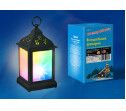 Фонарь со светодиодной гирляндой внутри на батарейке (не в/к) 10 светодиодов RGB свет Черный корпус 11*22 см ULD-L1122-010/DTB/RGB/3D BLACK - UL-00002311 Uniel