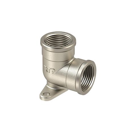 Угольник с креплением латунь внутр./внутр. резьба 1/2дюймх90град. никель RTP 25186