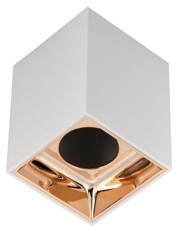 Светильник декоративный 4112 накладной потолочный под лампу GU10 белый/золото пластик - LT-UPB0-4112-GU10-1-K22 IEK