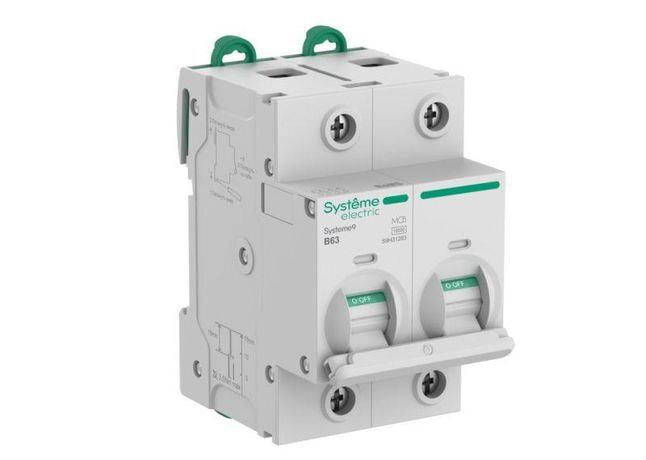Автоматический выключатель (АВ) 27мм B 63A 2P 10 kA 400В Systeme9 - S9H31263 APC