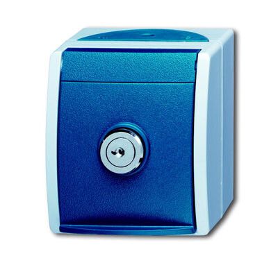 Розетка SCHUKO 16А 250В IP44 для открытого монтажа, с зам., серия ocean, цвет серый/сине-зелёный | 2083-0-0823 2CKA002083A0823 ABB