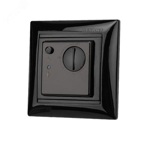 Терморегулятор механический RX-308B черный (совместим с Legrand серии Valena) | 51-0816 REXANT MEET