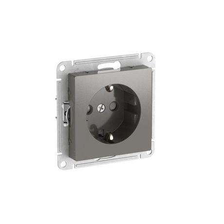 Розетка AtlasDesign 16А с заземл. защ. шторки быстрозажим. клем. механизм сталь SE ATN000945S APC
