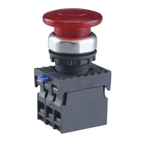 Кнопка управления "Грибок" d40мм NP8-01MD/14 1НЗ IP65 AC110-230В с самовозвратом подсветкой красн. (R) CHINT 667594