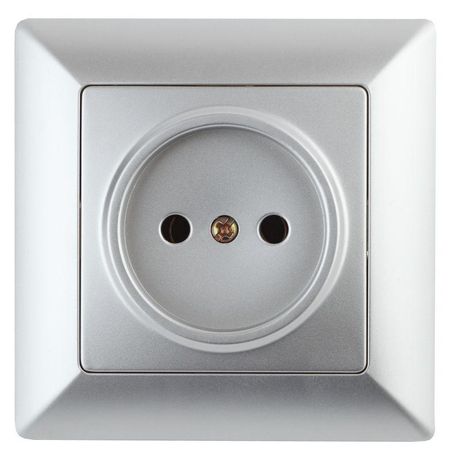 Розетка СП Solo 4-201-03 16А 250В 2P алюм. Intro Б0043307 ЭРА