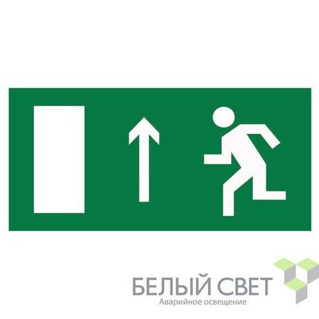 Знак безопасности NPU-3015.E12"Напр. к эвакуационному выходу прямо (лев.)" Белый свет a25511 BS
