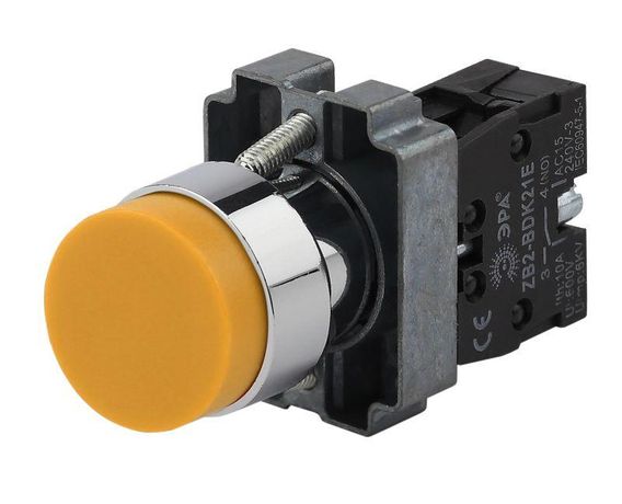 Кнопка управления LAY5-BL51 без подсветки желтая 1з (20/200/6000) | Б0045674 ЭРА