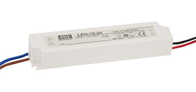 Драйвер 18 Вт 24V для светодиодной ленты Meanwell IP67 140x30x20 мм | LPH-18-24 VARTON VARTA