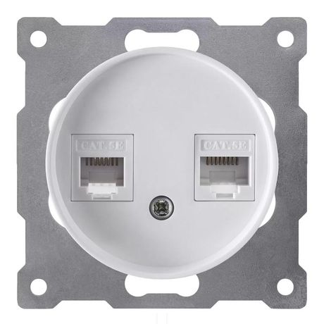 Розетка компьютерная 2-м СП Florence RJ45 кат.5E механизм бел. (1E20901300) OneKeyElectro 2172772 ССТ