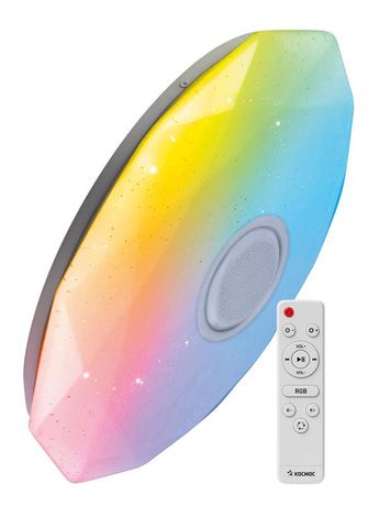 Светильник светодиодный PREMIUM DIAMOND-RGB 75Вт 230В 3000-6500К 6000лм IP40 502х83мм настенно-потолочный управляемый с пультом ДУ RGB подсветкой и BT колонкой КОСМОС KSDiamRGBmus75W