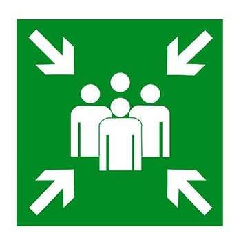 Знак эвакуационный "Пункт (место) сбора" 350х350 (наклейка) Technolux ЭП20 350350