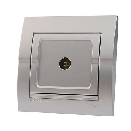 Розетка телевизионная оконечная TV СП Deriy серебр. металлик LEZARD 702-2828-130