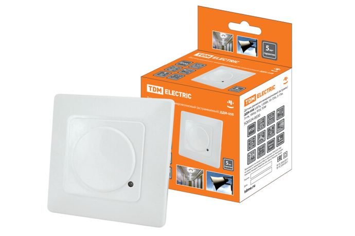 Датчик движения ДДМ-05В 5,8ГГц, 1200Вт, 10-720с, 5-15м, 3+лк, 180гр, IP20, | SQ0324-0030 TDM