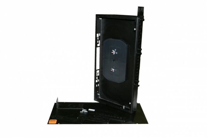 Бокс оптический FO-19R-1U-3хSLT-W140H42-24UN-BK универс. 19дюйм от 8 до 24 портов (SC duplex LC ST FC) (со спайс. пласт. без пигтейлов. и прох. адапт.) 1U черн. Hyperline 250427