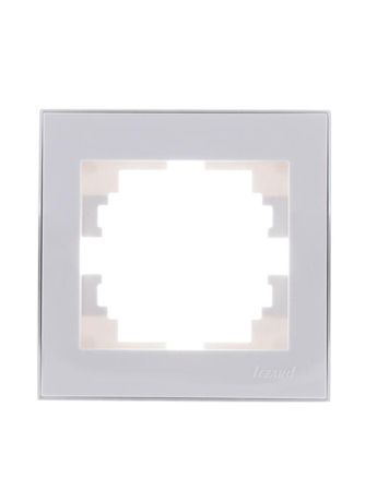 Рамка RAIN 1-ая горизонтальная белая с боковой вставкой хром - 703-0225-146 LEZARD