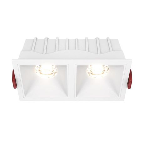Светильник встраиваемый Downlight Alfa LED 3000K 2x10Вт 36 град. Dim Triac IP20 CRI90 Белый двойной квадрат 52х126х65мм 1000Лм - DL043-02-10W3K-D-SQ-W Maytoni