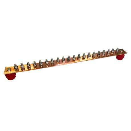 Шина заземляющая главная 20 подключений 600х40х4мм медь EZETEK 88987