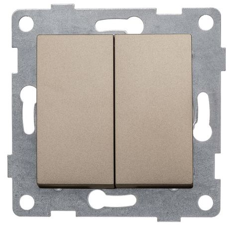 Переключатель проходной 2-кл. СП Ugra 10А IP20 250В для двух цепей механизм шампань GUSI С11В8-027