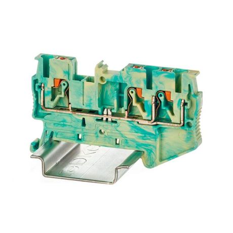 Клемма заземления, зажим push-in, 3 точки подключения, 4 кв.мм | VPR-4-TWIN-PE-YG DKC ДКС