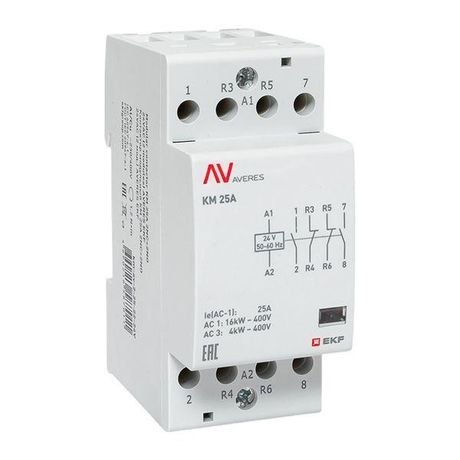Контактор модульный КМ 25А 2NC+2NO 24VAC (2 мод.) AVERES | km-av-2-25-22-24V EKF
