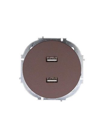 Розетка 2-м СП OSEN USB разъем механизм шоколад LEZARD 743-7388-192